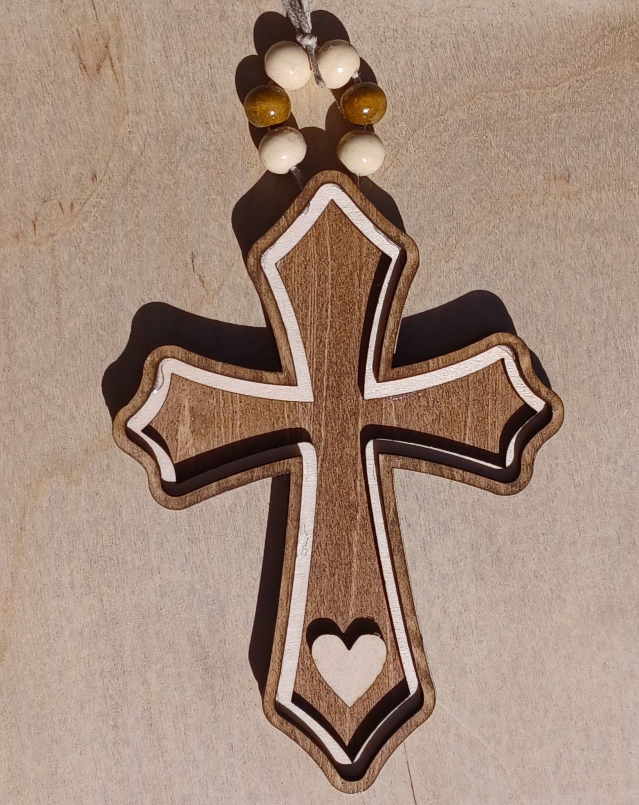 Small Wooden 3 Layer Cross