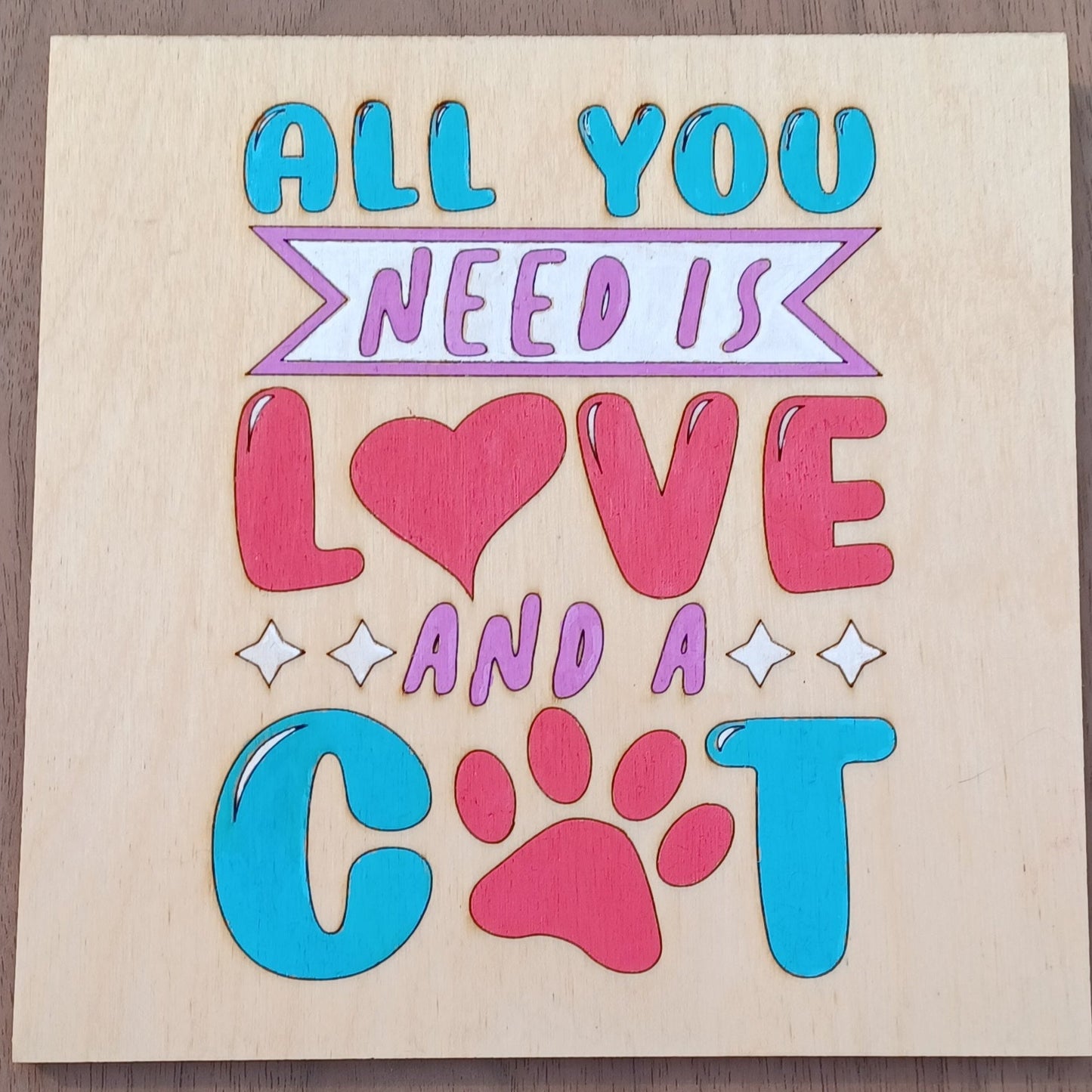 All You Need Is Love and a Cat Wall Hanging