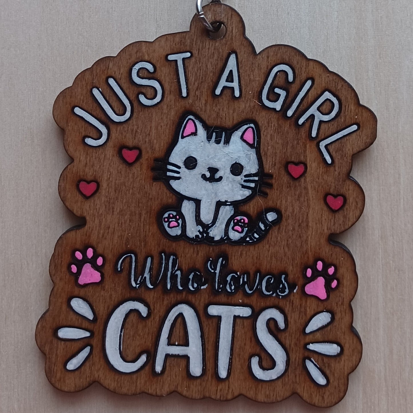 Just a Girl Who Loves Cats Keychain