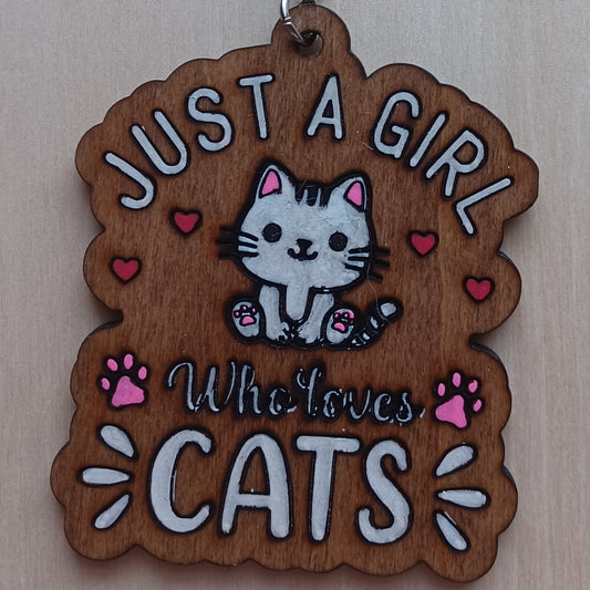 Just a Girl Who Loves Cats Keychain